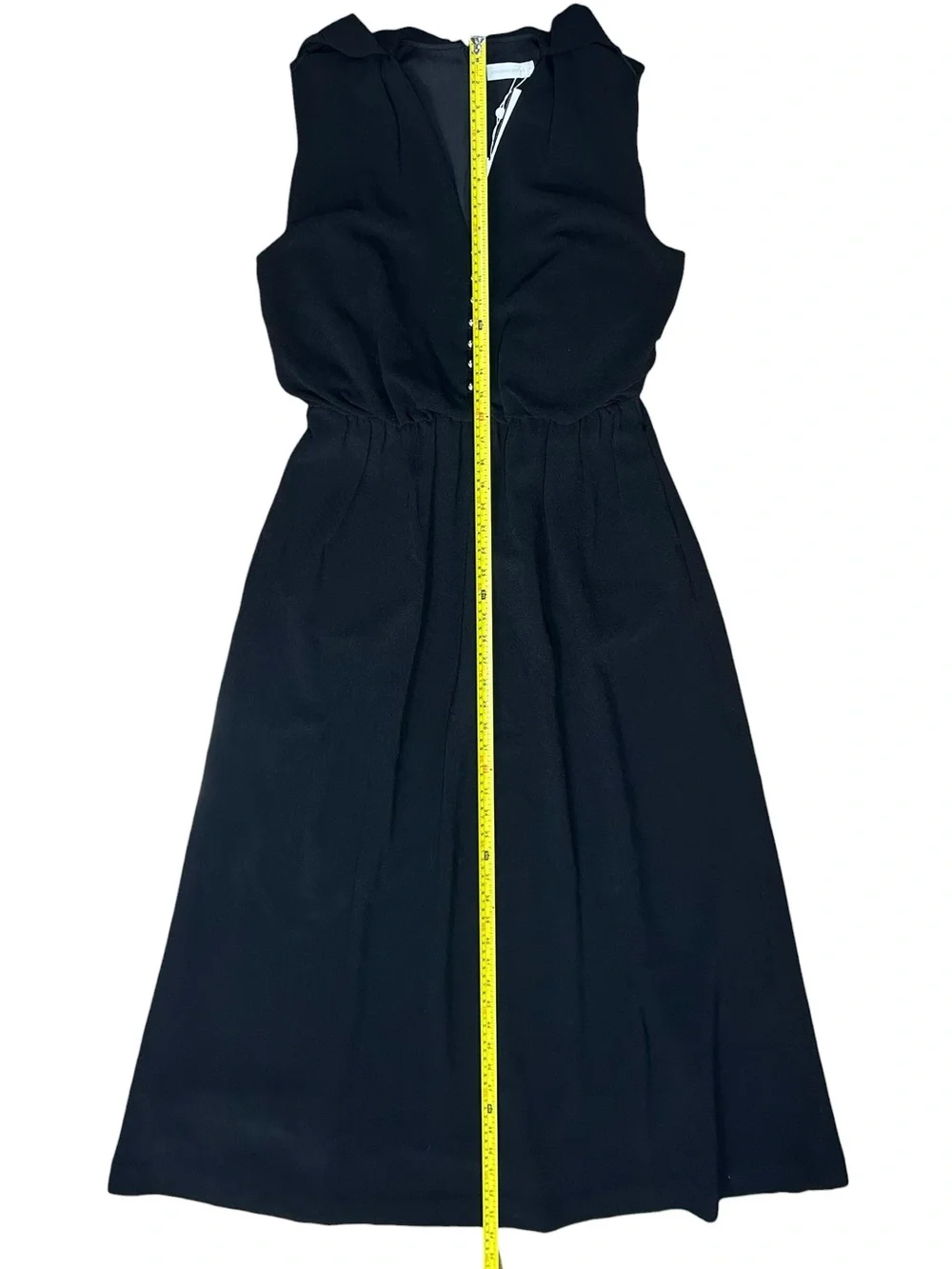 Jonathan Simkhai Sz 8 Dress Maxi Midi Black Jodie V-neck Cape Luxury Designer。 - Picture 10 of 10